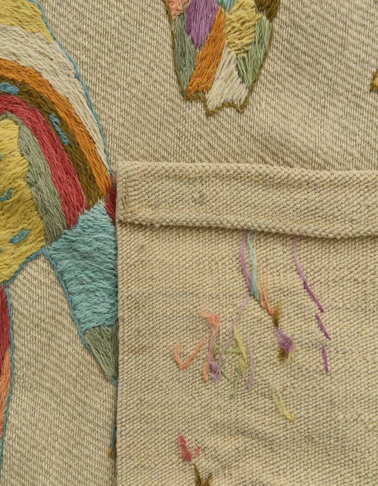 Detail image of 2' 5 x 9' 3  Hand Woven Kilim Suzani Wool Runner Rug