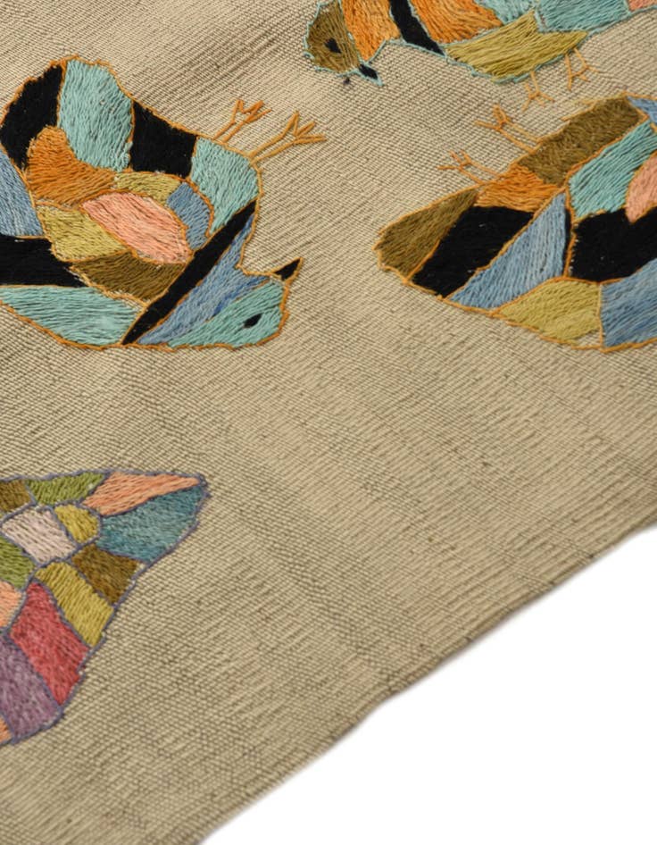 Detail image of 2' 3 x 7' 6  Hand Woven Kilim Suzani Wool Runner Rug