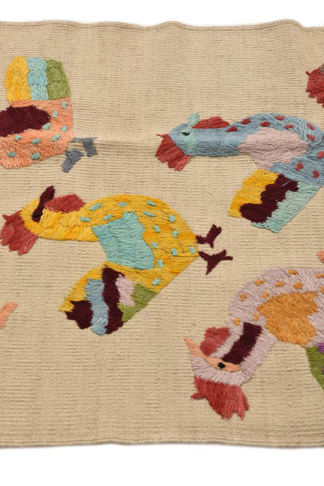 Detail image of 2' 5 x 9' 5 Hand Woven Kilim Suzani Wool Runner Rug