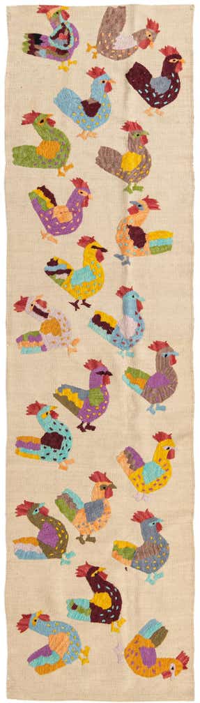 2' 5 x 9' 5 Hand Woven Kilim Suzani Wool Runner Rug