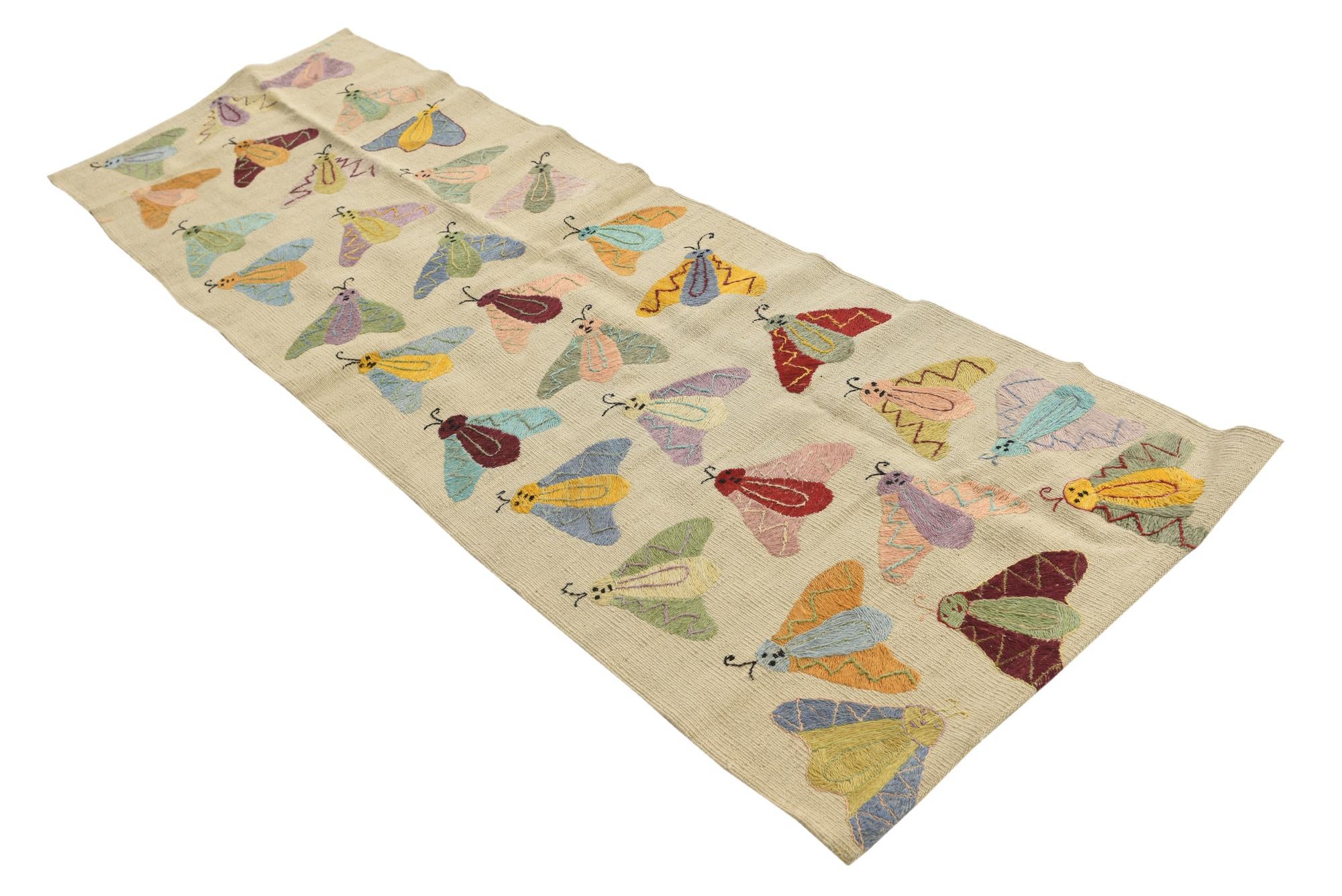 2' 5 x 7' 8 Hand Woven Kilim Suzani Wool Runner Rug