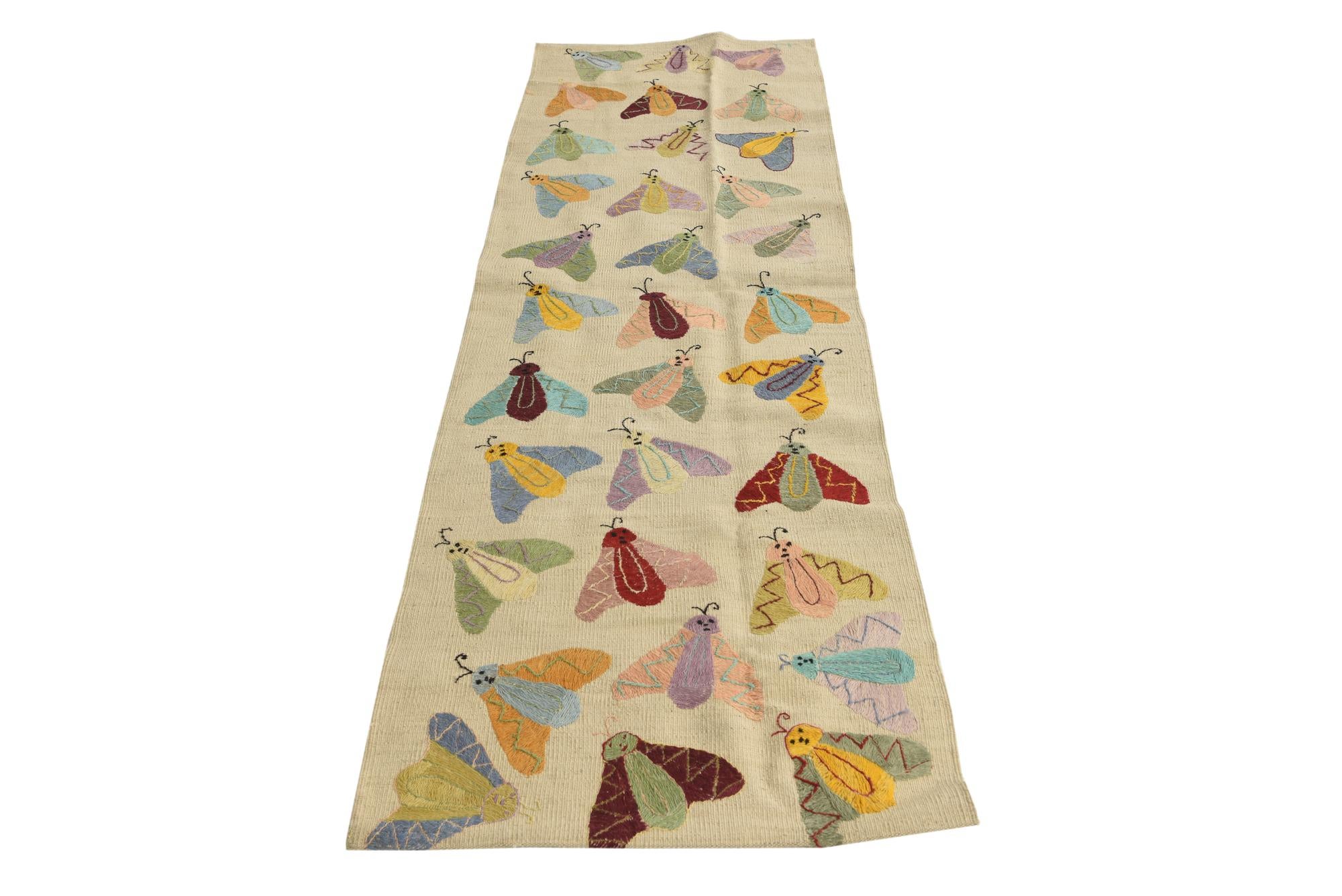 2' 5 x 7' 8 Hand Woven Kilim Suzani Wool Runner Rug