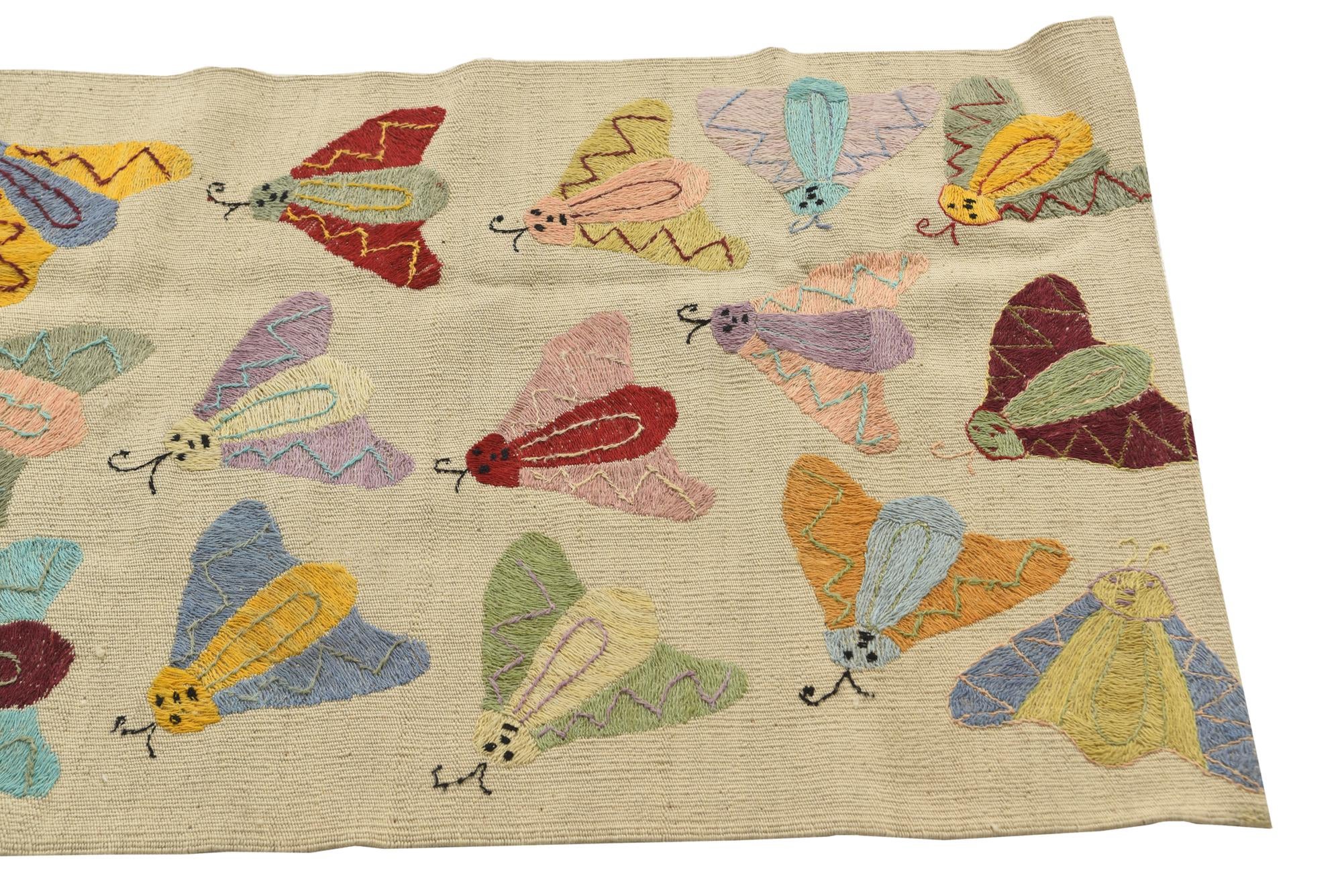 2' 5 x 7' 8 Hand Woven Kilim Suzani Wool Runner Rug