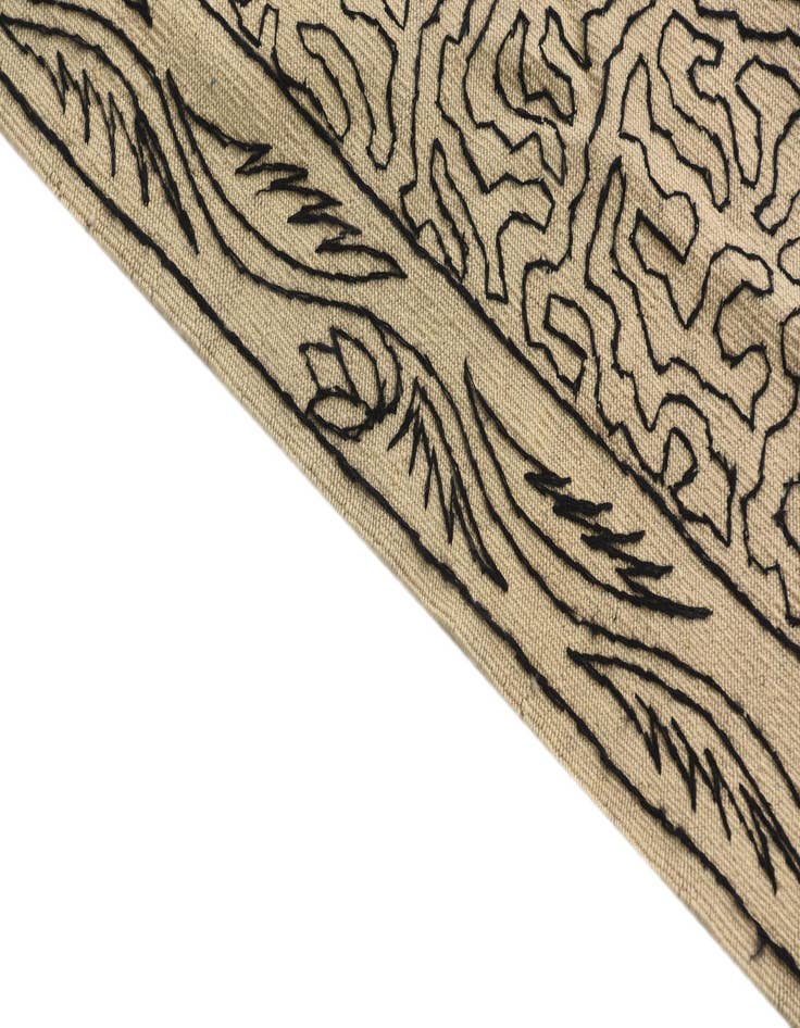 Detail image of 2' 6 x 9' 6  Hand Woven Kilim Suzani Wool Runner Rug