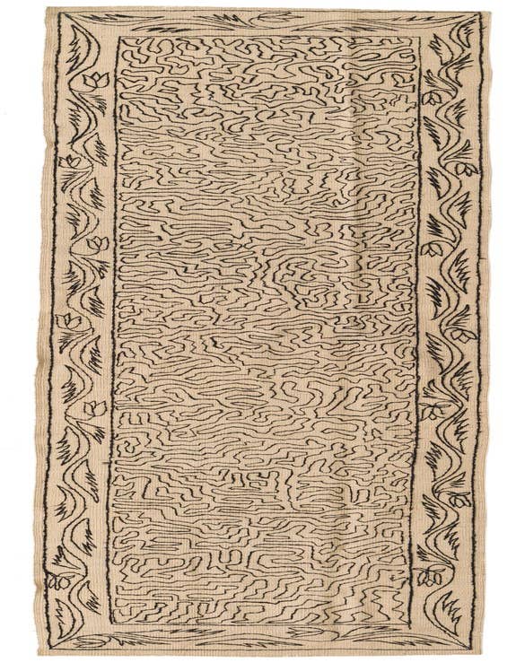 Detail image of 2' 6 x 9' 6 Hand Woven Kilim Suzani Wool Runner Rug