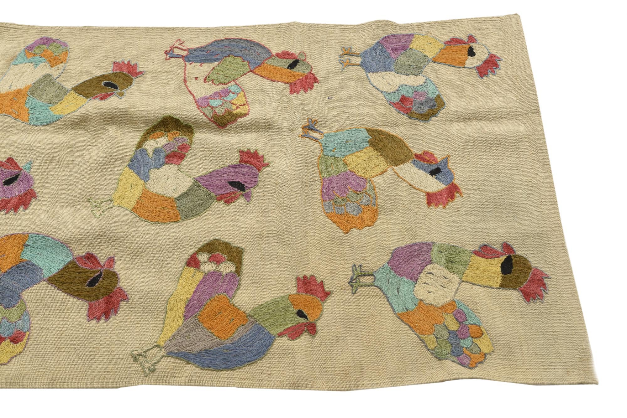 2' 6 x 9' 1 Hand Woven Kilim Suzani Wool Runner Rug