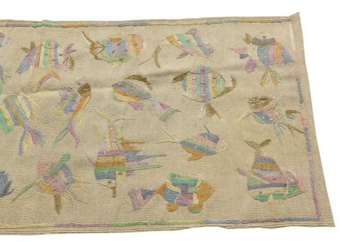 2' 5 x 7' 9 Hand Woven Kilim Suzani Wool Runner Rug