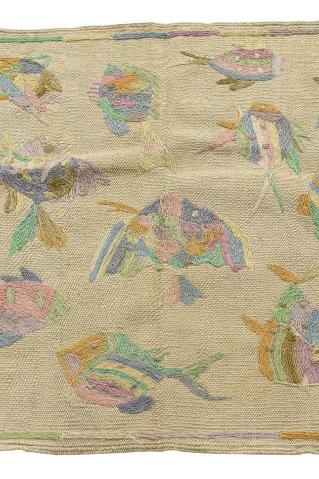 Detail image of 2' 5 x 7' 9 Hand Woven Kilim Suzani Wool Runner Rug