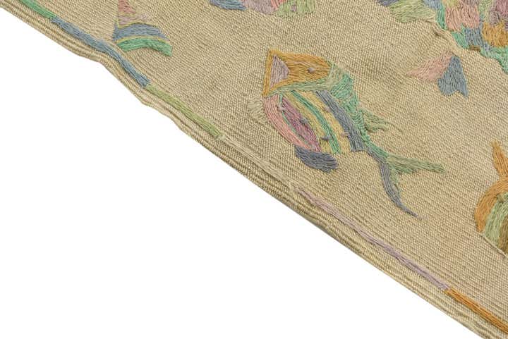 2' 5 x 7' 9 Hand Woven Kilim Suzani Wool Runner Rug
