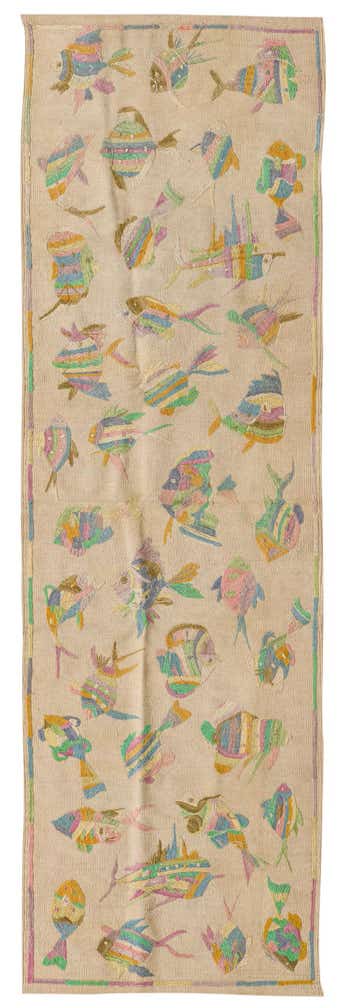 2' 5 x 7' 9 Hand Woven Kilim Suzani Wool Runner Rug