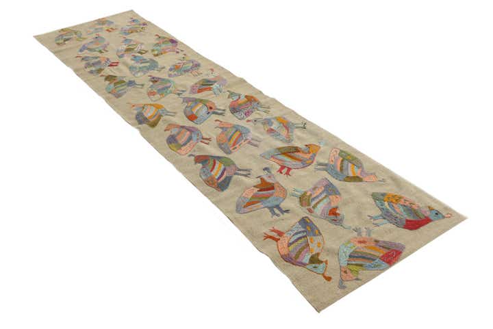 2' 5 x 9' 5 Hand Woven Kilim Suzani Wool Runner Rug