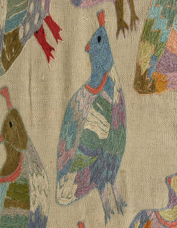 Detail image of 2' 5 x 9' 5 Hand Woven Kilim Suzani Wool Runner Rug