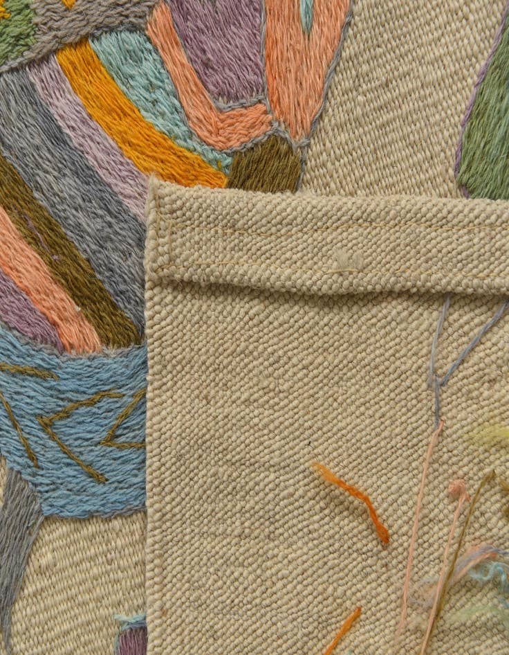 Detail image of 2' 5 x 9' 5 Hand Woven Kilim Suzani Wool Runner Rug