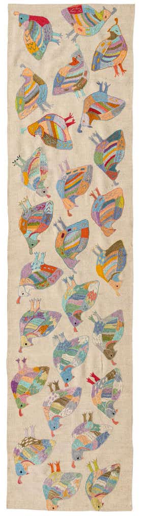 2' 5 x 9' 5 Hand Woven Kilim Suzani Wool Runner Rug