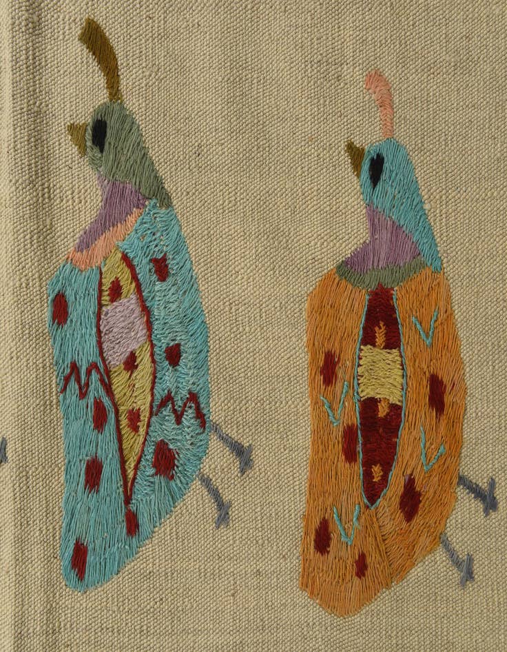 Detail image of 2' 8 x 9' 6 Hand Woven Kilim Suzani Wool Runner Rug