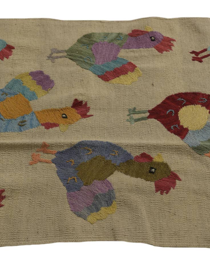 Detail image of 2' 6 x 9' 3  Hand Woven Kilim Suzani Wool Runner Rug