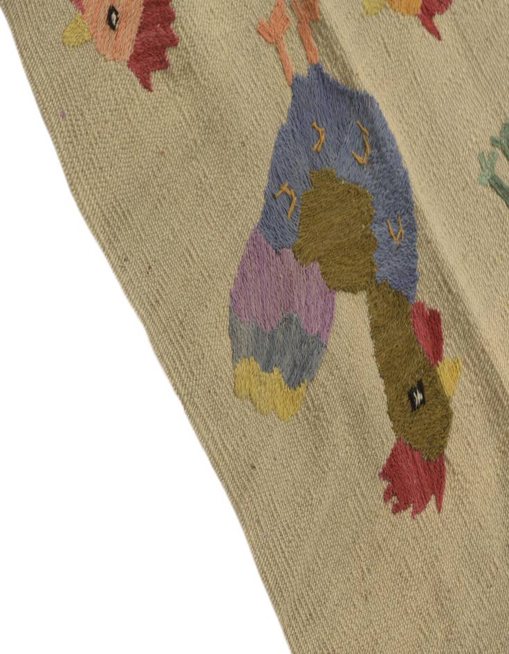 Detail image of 2' 6 x 9' 3  Hand Woven Kilim Suzani Wool Runner Rug