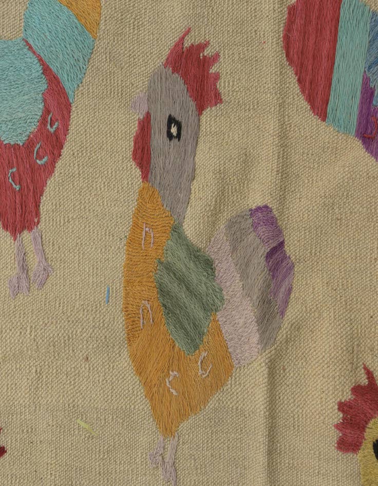 Detail image of 2' 6 x 9' 3  Hand Woven Kilim Suzani Wool Runner Rug