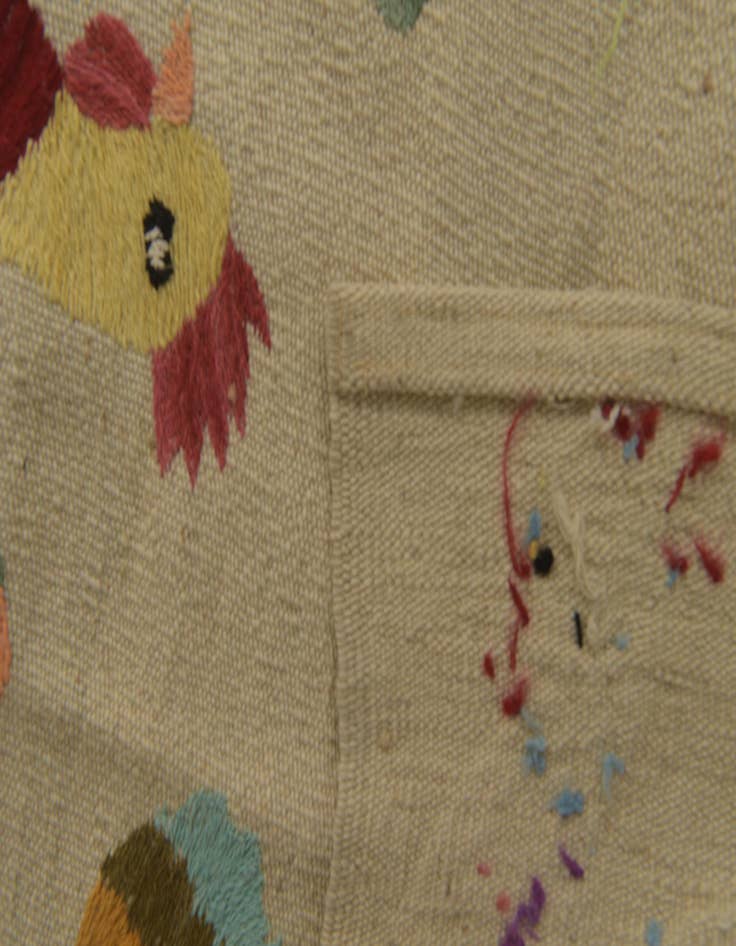 Detail image of 2' 6 x 9' 3  Hand Woven Kilim Suzani Wool Runner Rug