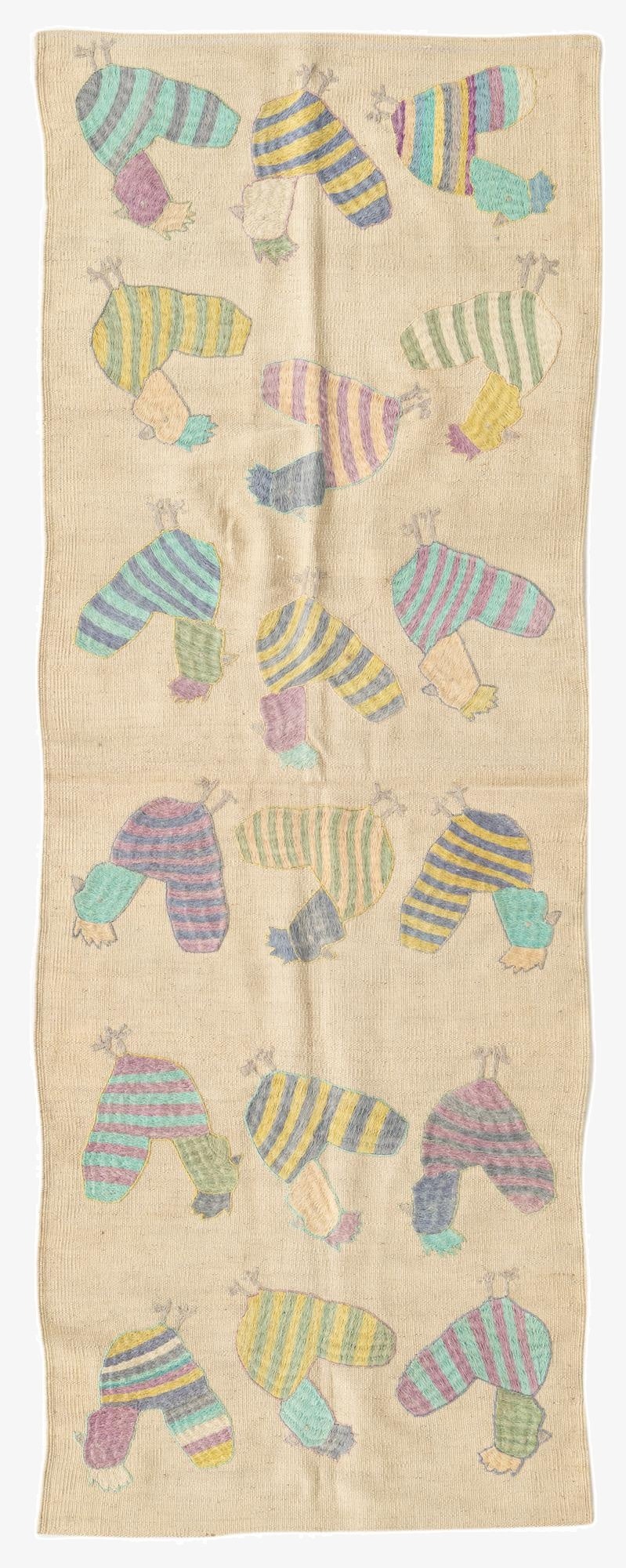 2' 8 x 7' 3  Hand Woven Kilim Suzani Wool Runner Rug