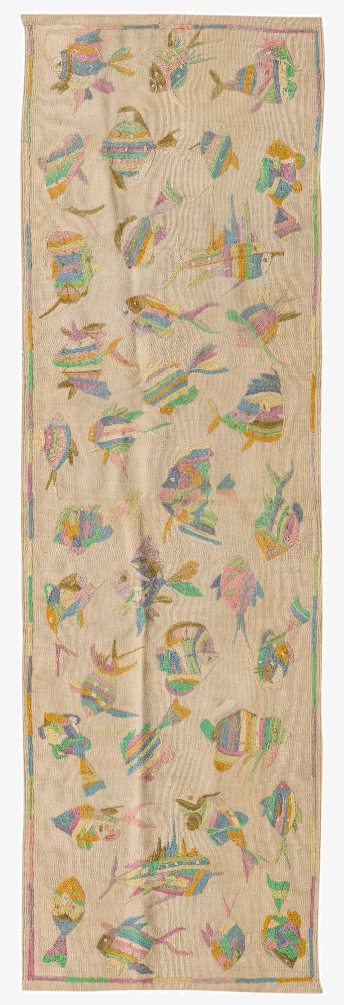 2' 5 x 7' 9  Hand Woven Kilim Suzani Wool Runner Rug