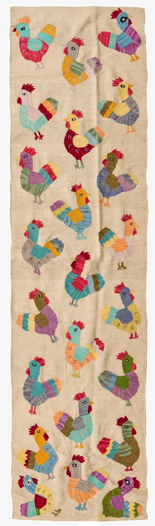 2' 6 x 9' 3  Hand Woven Kilim Suzani Wool Runner Rug