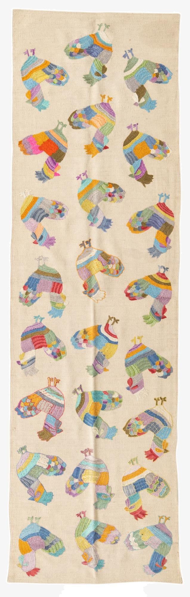 2' 9 x 9' 3  Hand Woven Kilim Suzani Wool Runner Rug