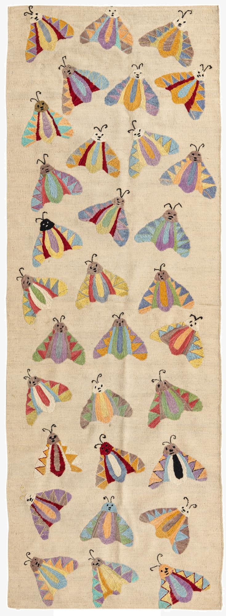 2' 7 x 7' 4  Hand Woven Kilim Suzani Wool Runner Rug