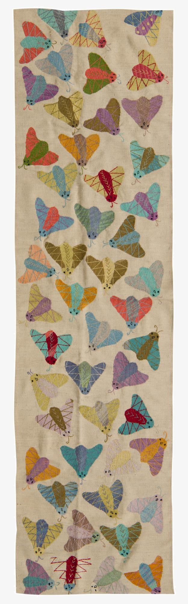 2' 5 x 9' 2  Hand Woven Kilim Suzani Wool Runner Rug