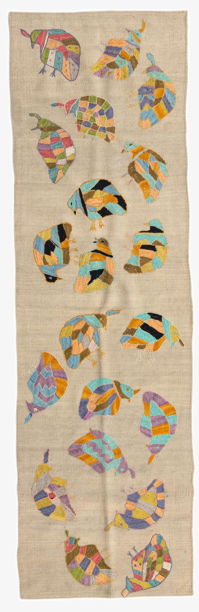 2' 3 x 7' 6  Hand Woven Kilim Suzani Wool Runner Rug