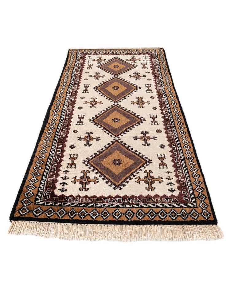 Detail image of 3' 1 x 6' 9  Hand Knotted Lahour Wool Runner Rug