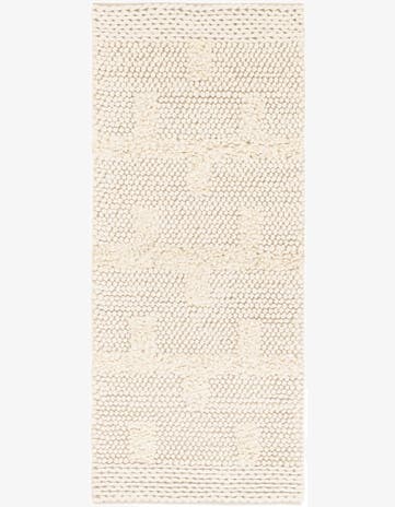 Ivory Hand Woven Lana New Zealand Wool Runner Rug