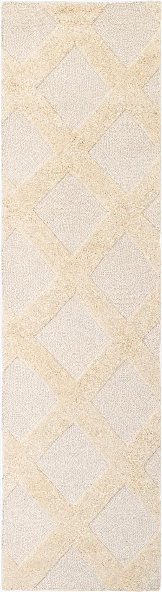 2' 7 x 10'  Hand Woven Lattice Wool Runner Rug