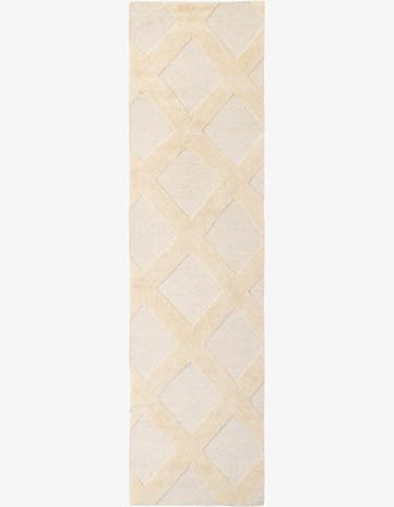 2' 7 x 10' Hand Woven Lattice Wool Runner Rug