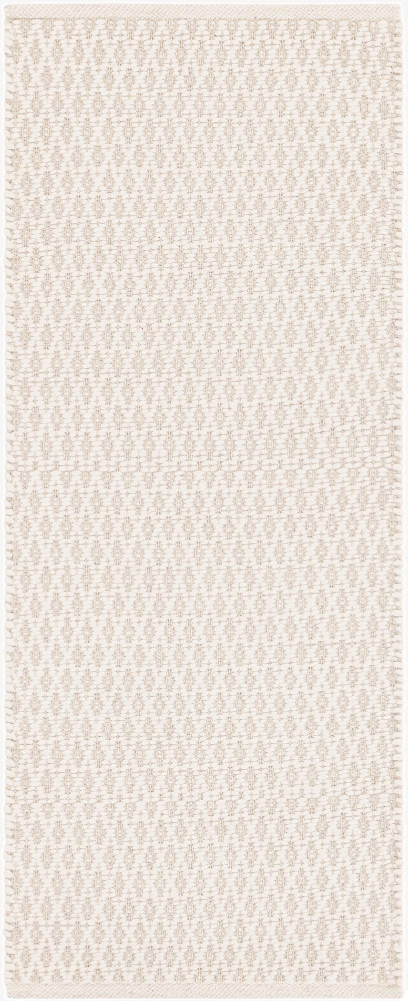 2' x 5' 1  Hand Woven Lattice Wool Runner Rug