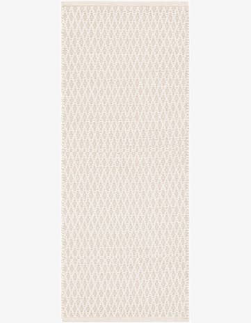 2' x 5' 1 Hand Woven Lattice Wool Runner Rug