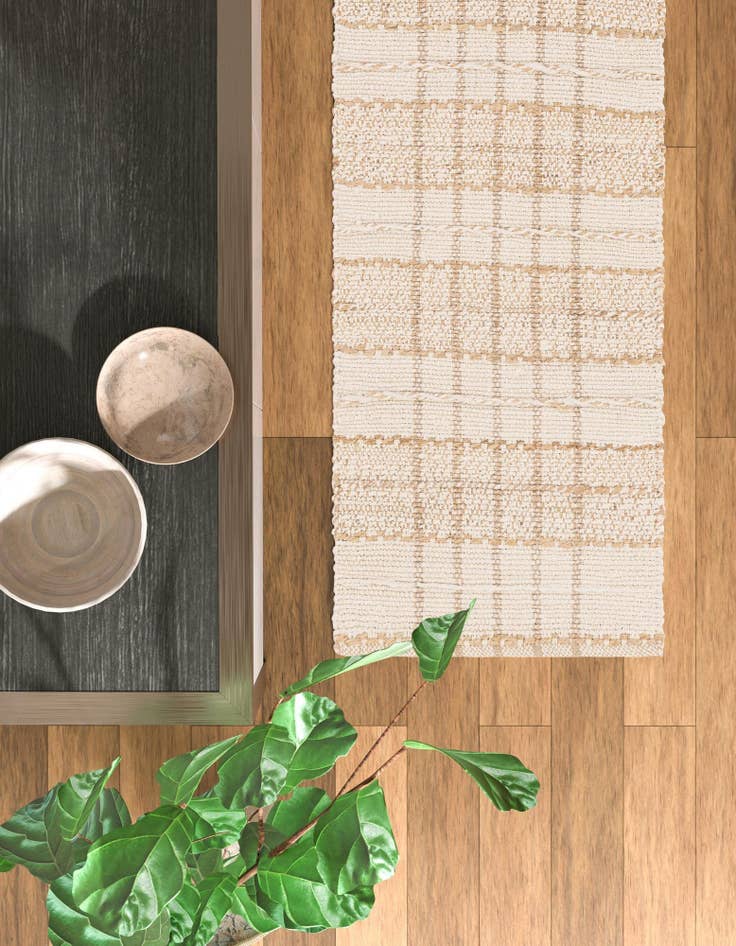 Detail image of 2' 7 x 8'  Hand Braided Laurel Handwoven Jute Runner Rug