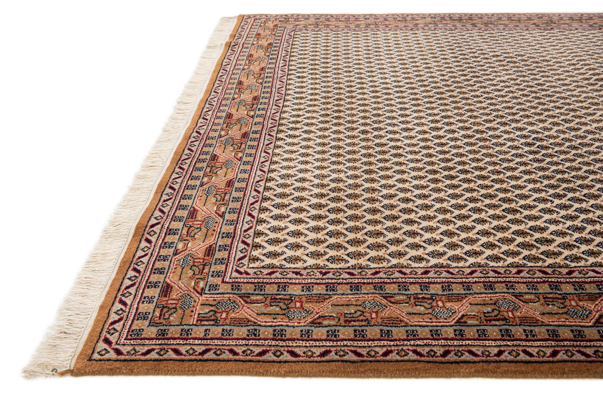 5' 8 x 11' 6 Hand Knotted Mir Wool Runner Rug