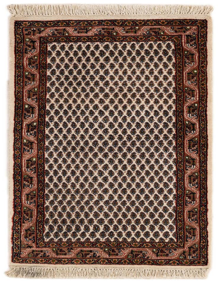 Detail image of 2' 4 x 4' 5 Hand Knotted Mir Wool Runner Rug
