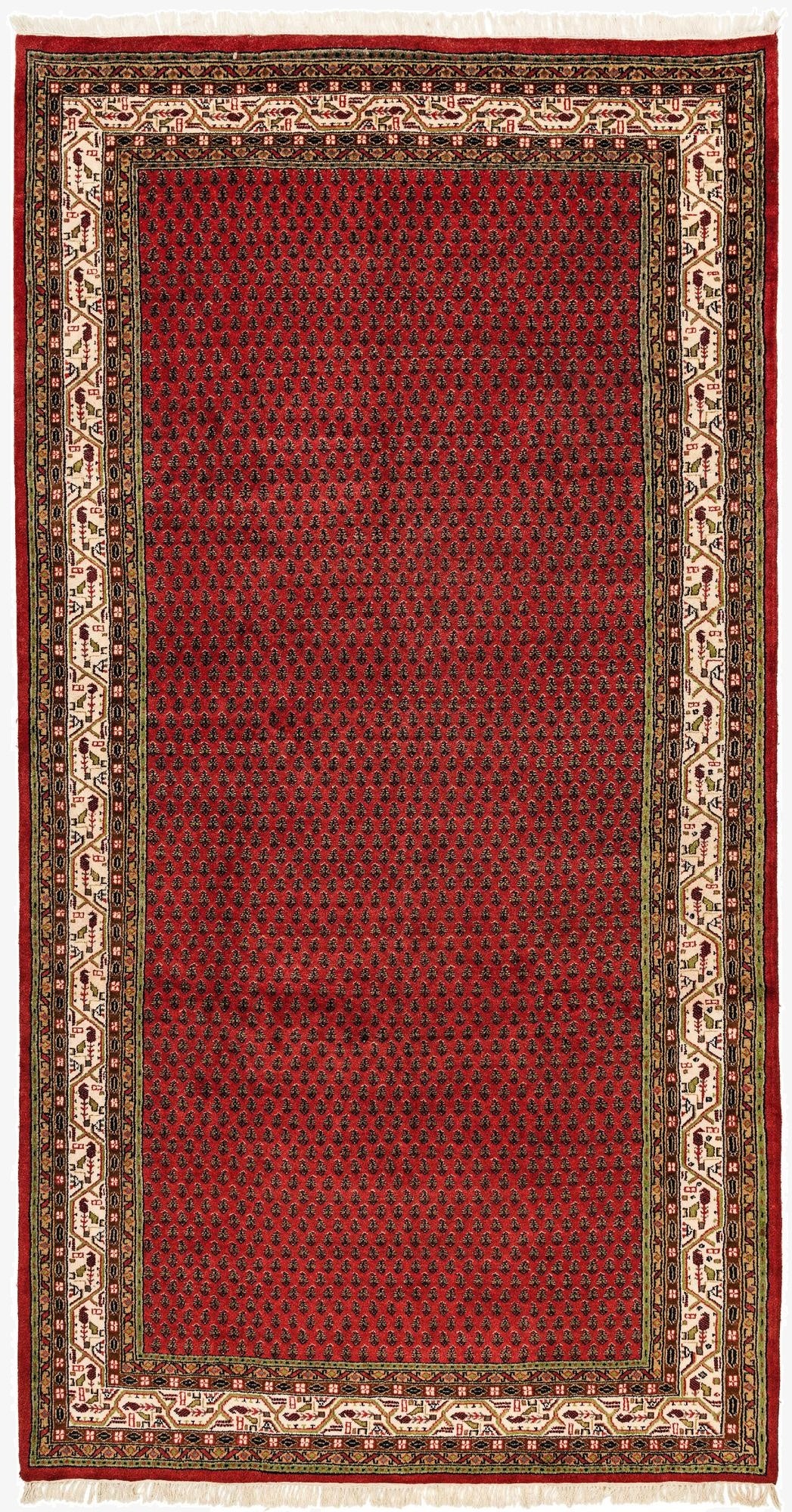 6' x 11' 6  Hand Knotted Mir Wool Runner Rug
