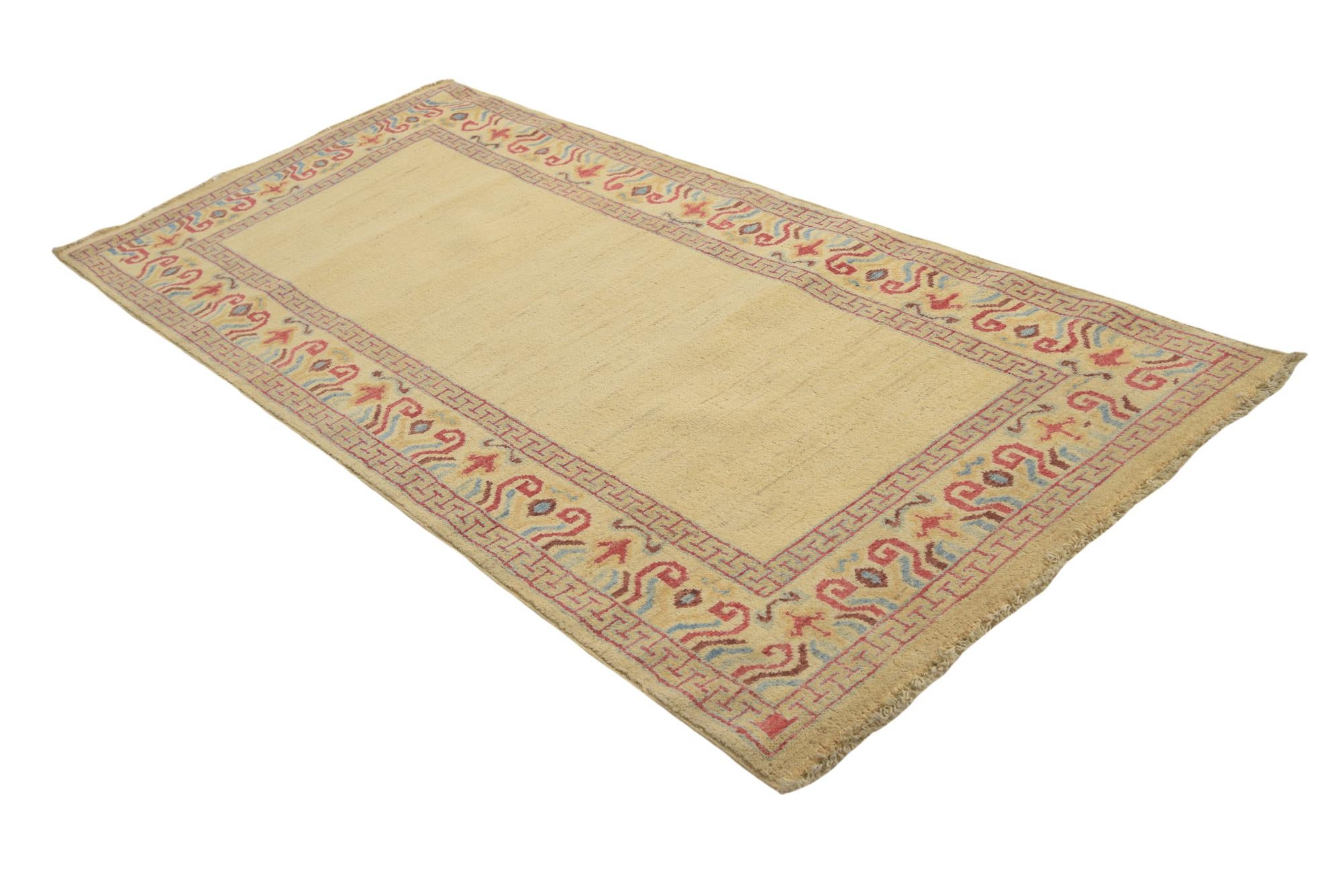 3' 4 x 7' 4 Hand Knotted Modern Ziegler Runner Rug