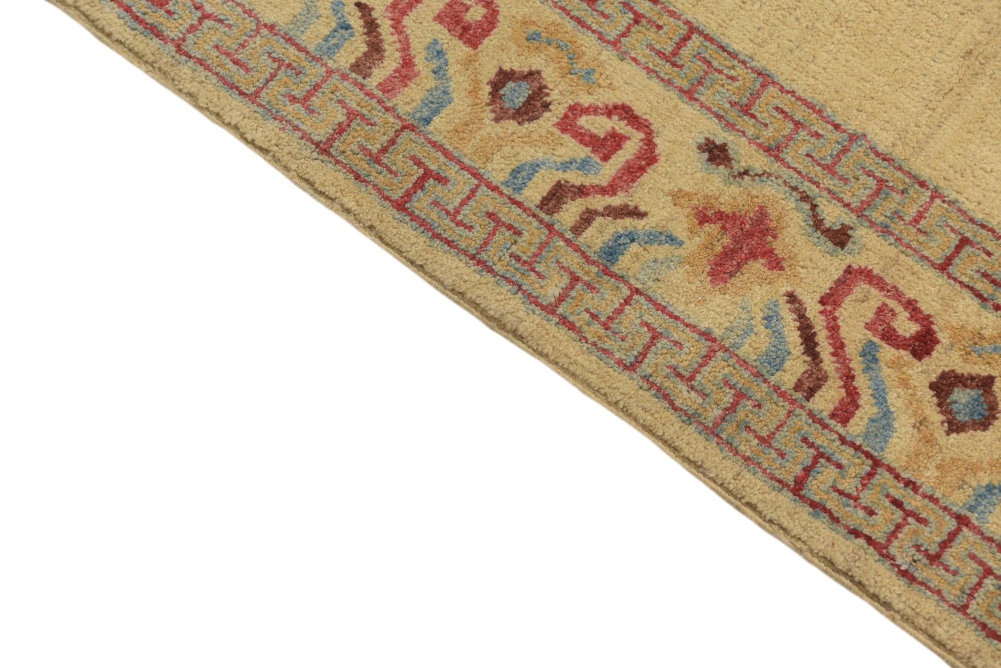 3' 4 x 7' 4 Hand Knotted Modern Ziegler Runner Rug