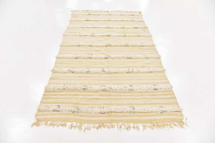 4' 6 x 8' Hand Knotted Moroccan Wool Runner Rug