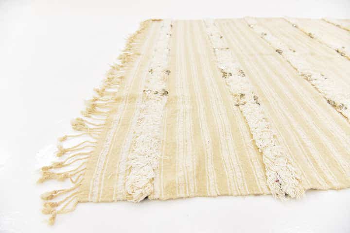 4' 6 x 8' Hand Knotted Moroccan Wool Runner Rug