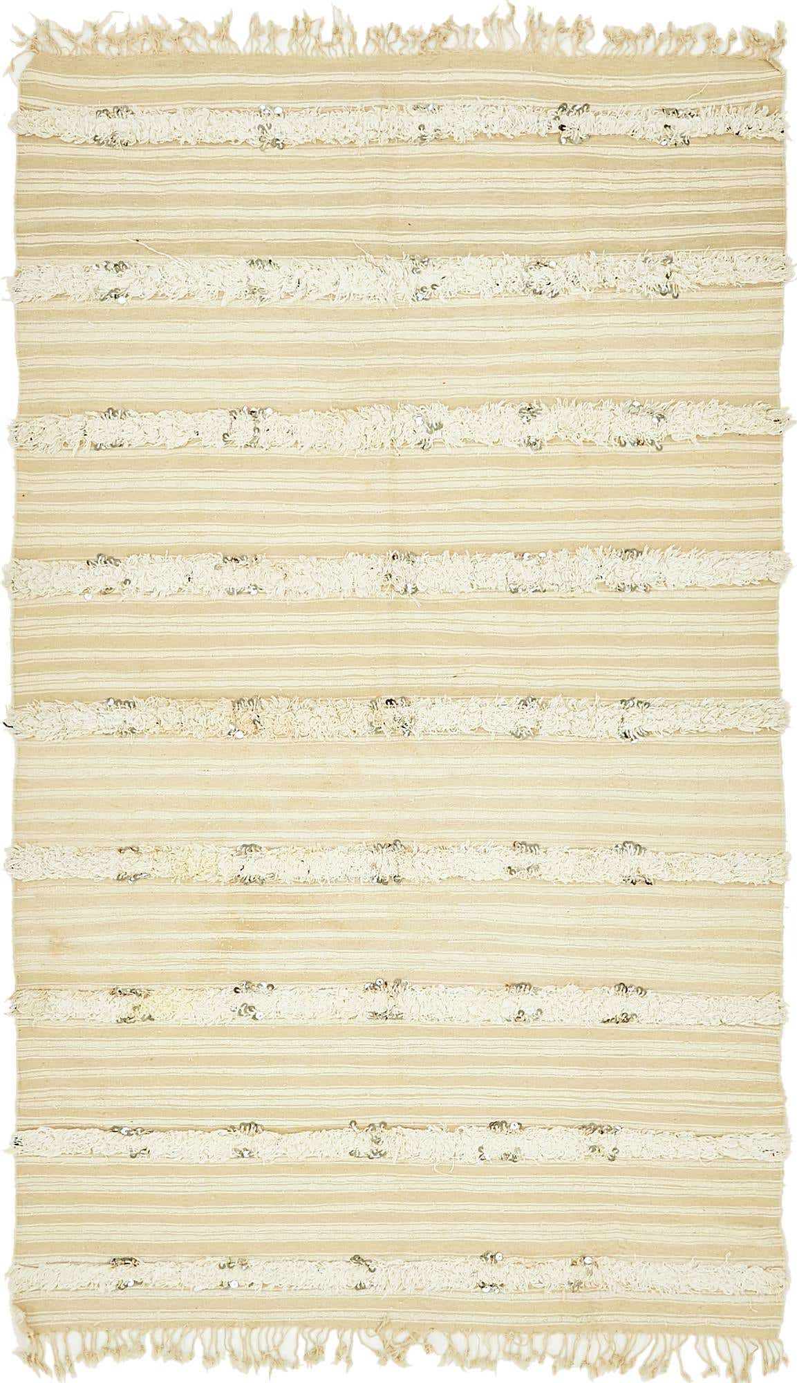 4' 6 x 8' Hand Knotted Moroccan Wool Runner Rug