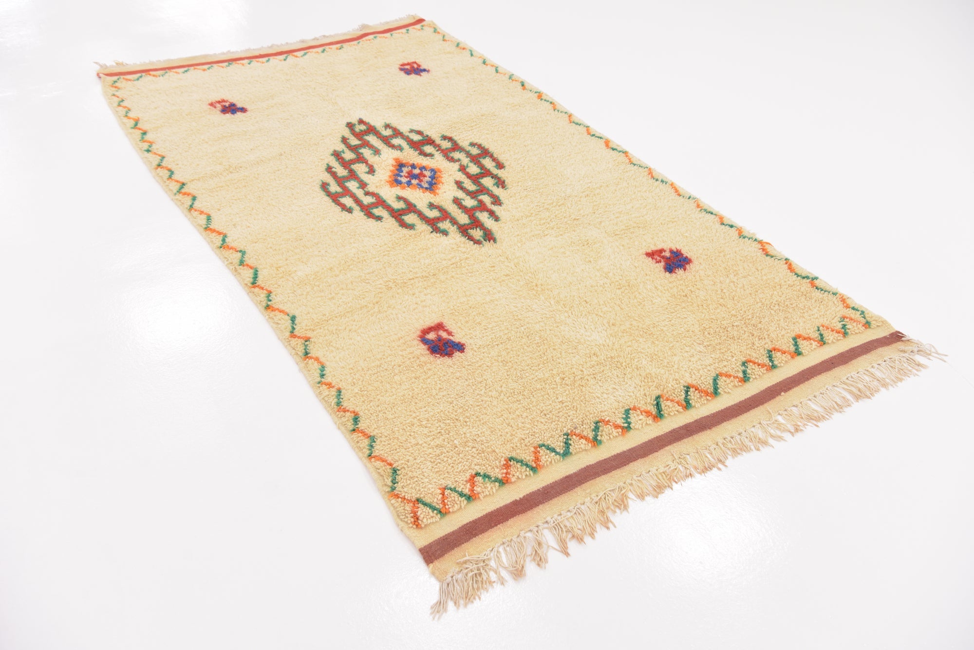 4' 6 x 8' 2 Hand Knotted Moroccan Wool Runner Rug