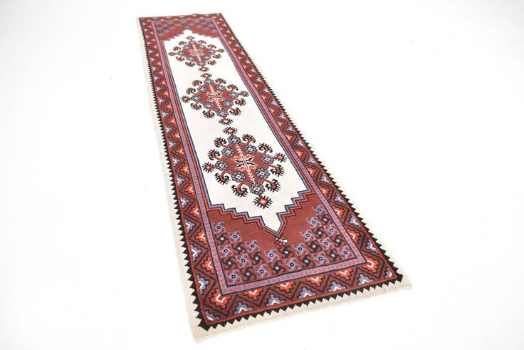 Detail image of 2' 9 x 10' 8 Hand Knotted Moroccan Wool Runner Rug
