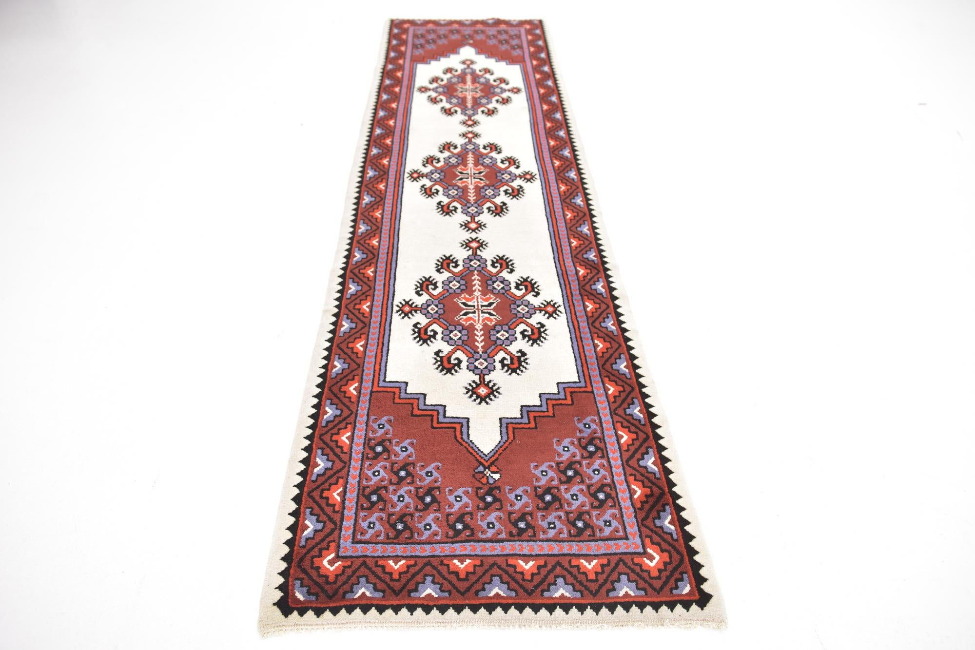 2' 9 x 10' 8 Hand Knotted Moroccan Wool Runner Rug