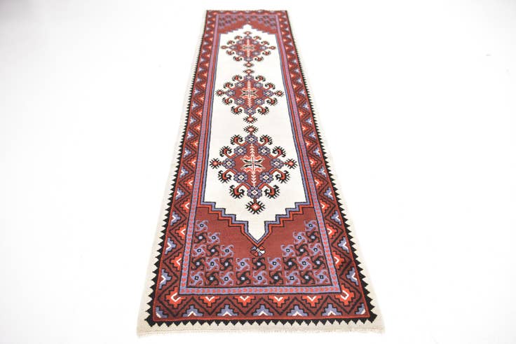 Detail image of 2' 9 x 10' 8 Hand Knotted Moroccan Wool Runner Rug