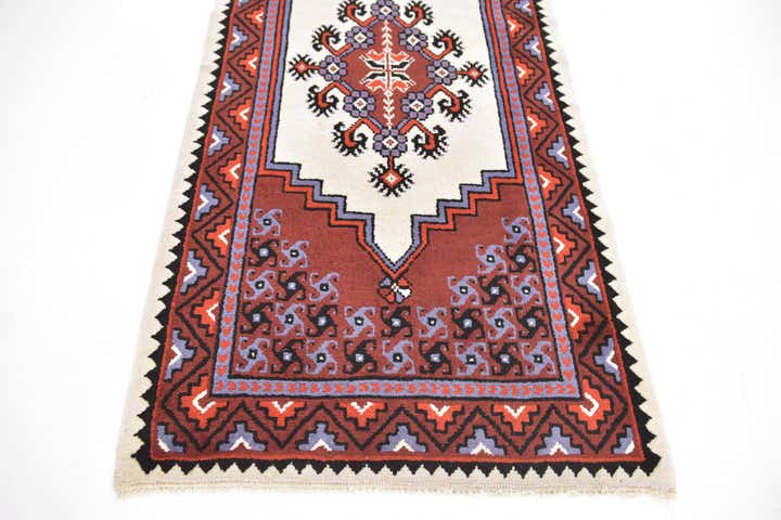 2' 9 x 10' 8 Hand Knotted Moroccan Wool Runner Rug